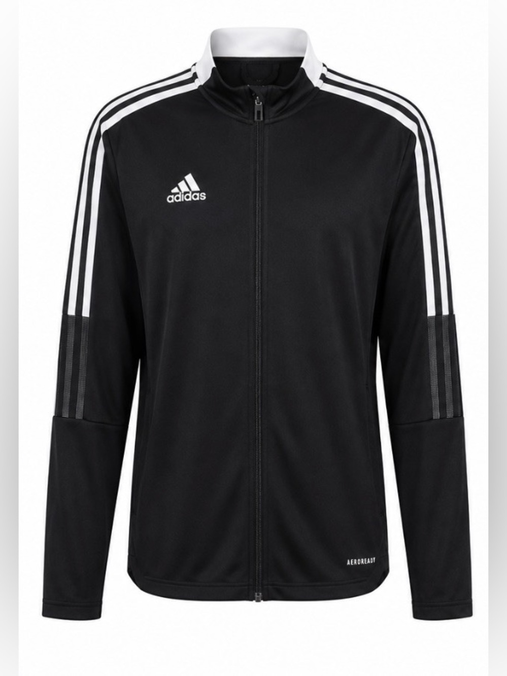 Adidas AEROREADY 3-Stripes Full Zip Training Track Jacket Black White Size M Y2K